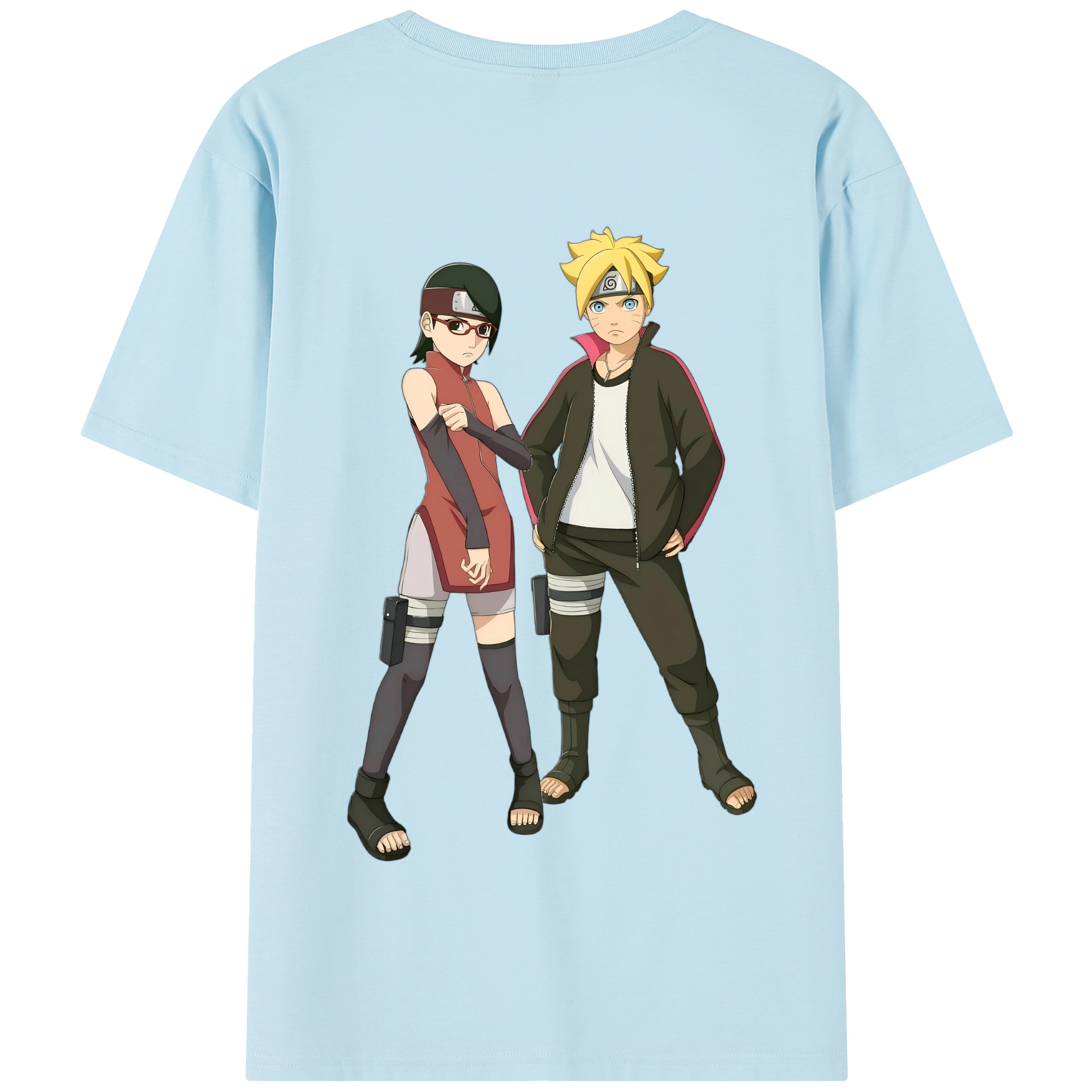 （画像用） NARUTO -ナルト- うずまき ボルト Uzumaki Boruto 綿100％半袖Tシャツ（背面プリント）